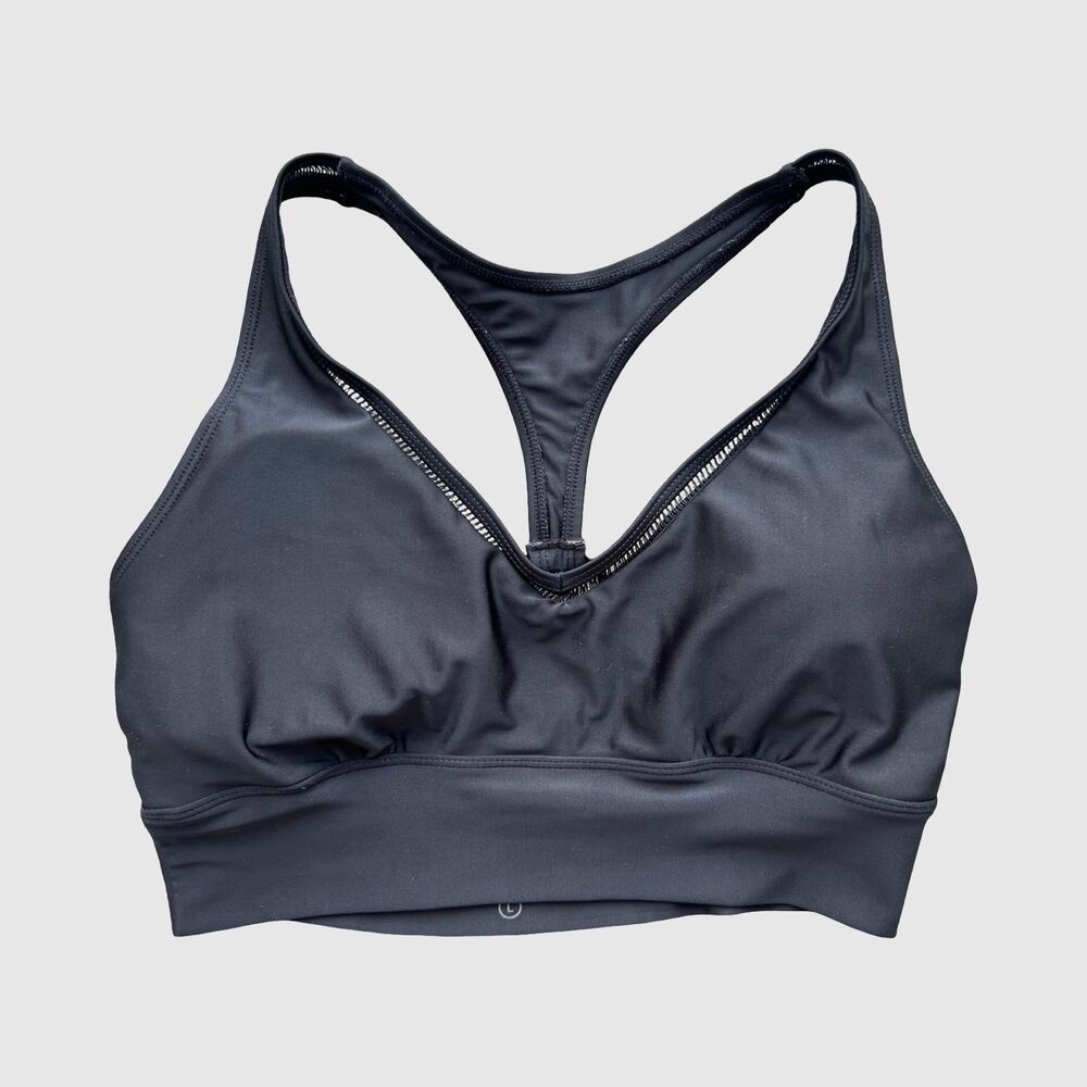 Nani Point Break Crop Swim Top Black Racerback Athletic Bikini Top Women’s Large - Picture 2 of 6